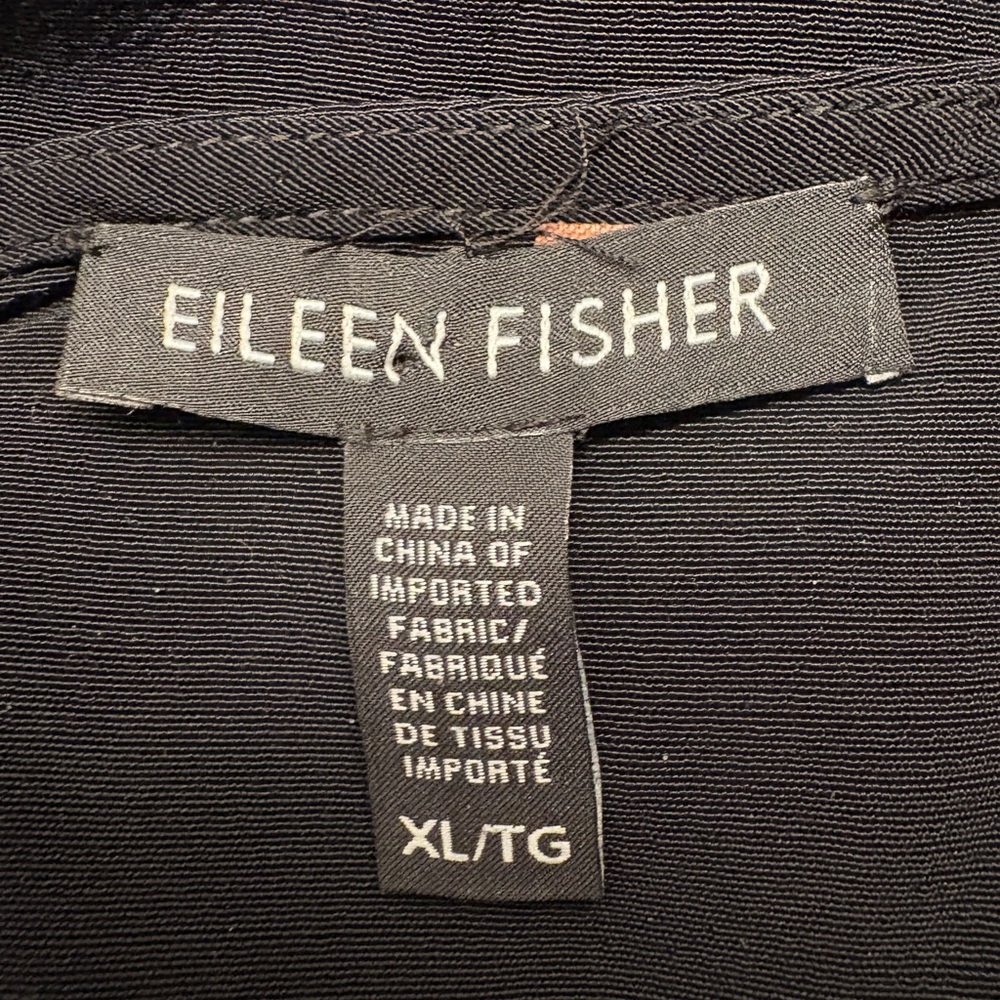 EILEEN FISHER Cami Jumpsuit- Black Viscose Crepe Sleeveless Wide Leg Minimalist - Picture 3 of 15
